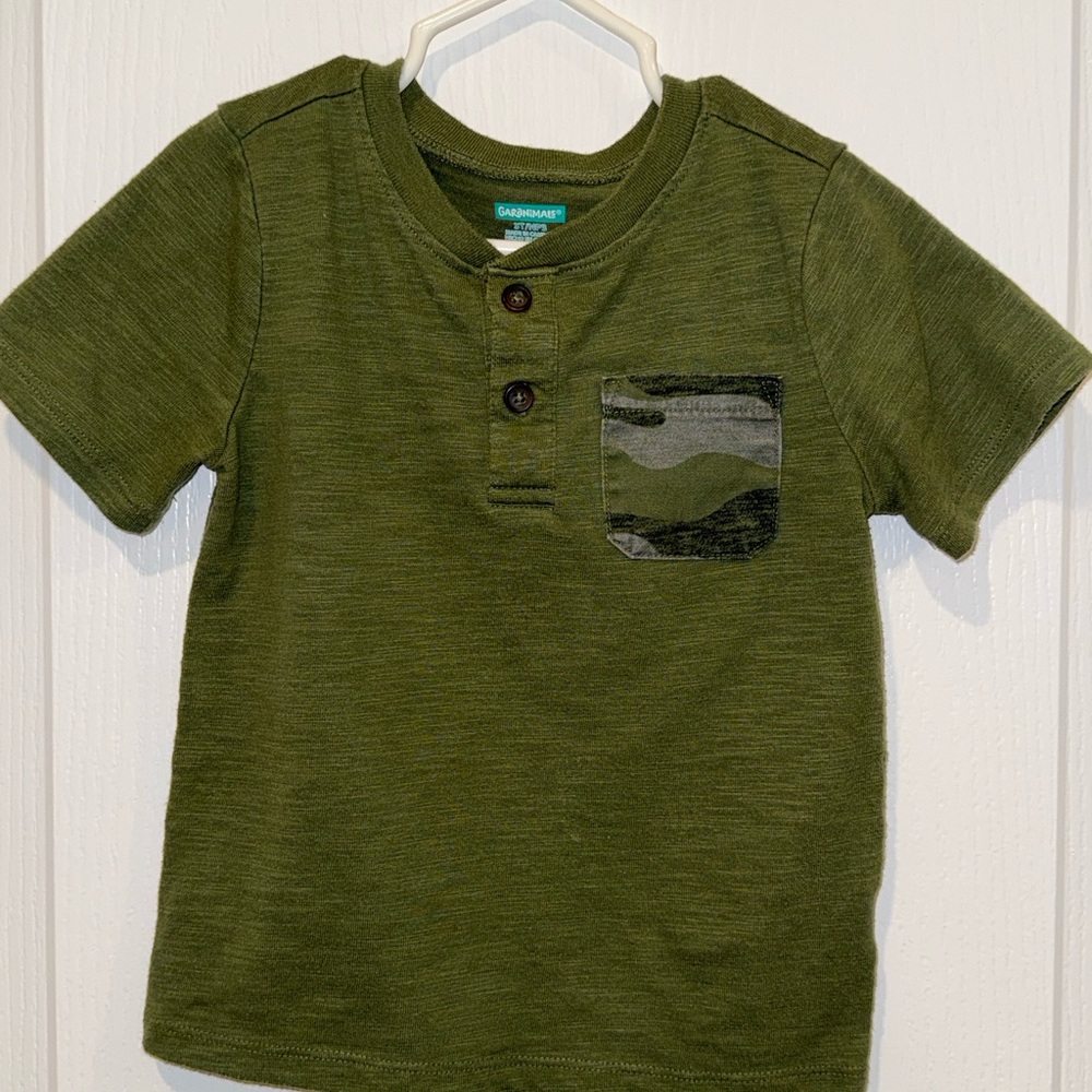Garanimals Olive Green Tee with Camo Pocket